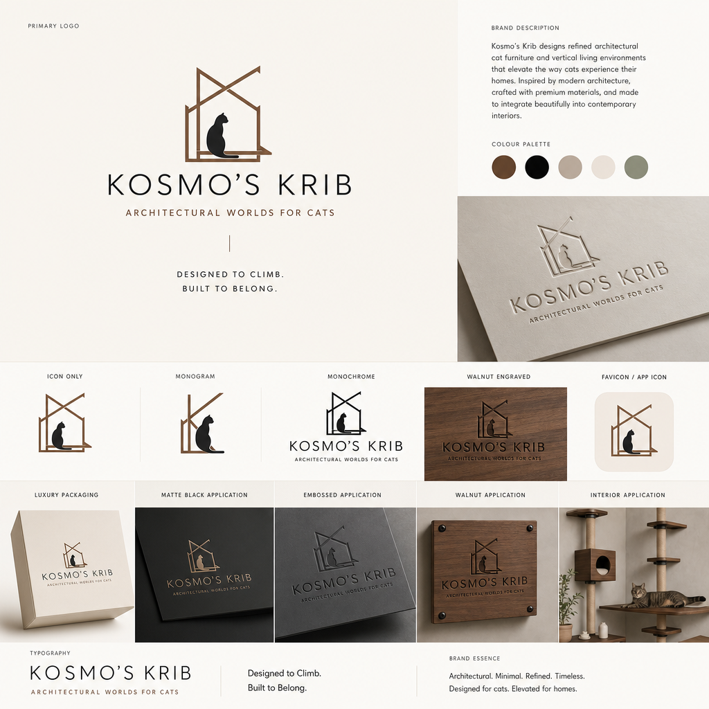 Kosmo's Krib advertising panels with product and brand messaging